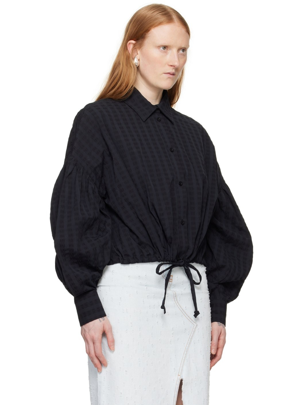 Black Drawstring Shirt - 2