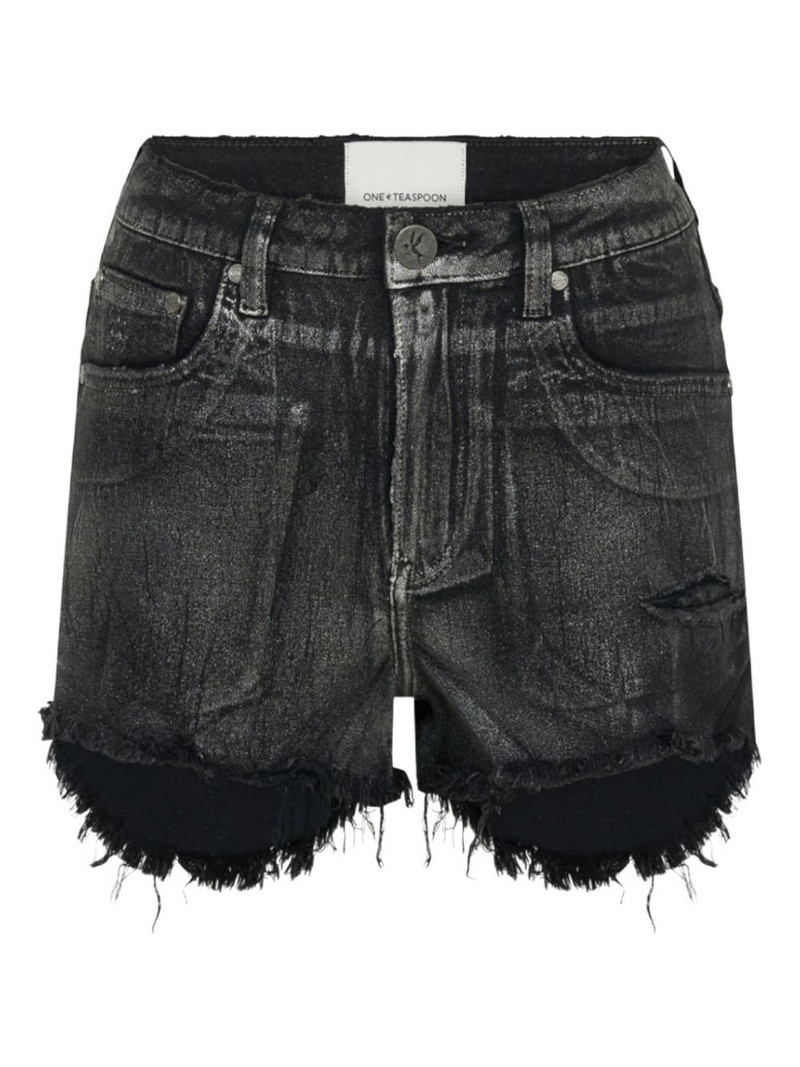 Bonitas frayed denim short shorts 1