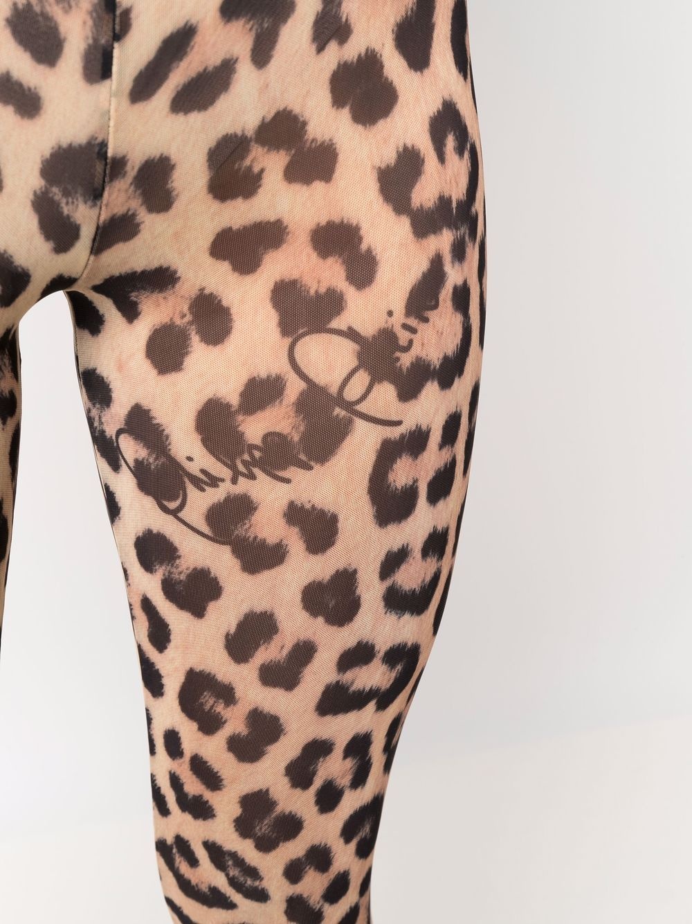 leopard-print semi-sheer leggings - 5