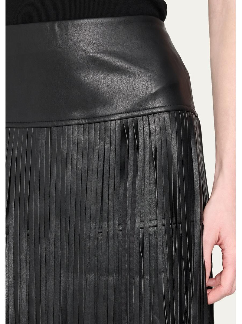 Karoline Faux-Leather Fringe Maxi Skirt 5
