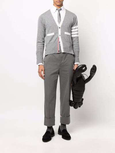 Thom Browne 4-Bar stripe knit cardigan outlook