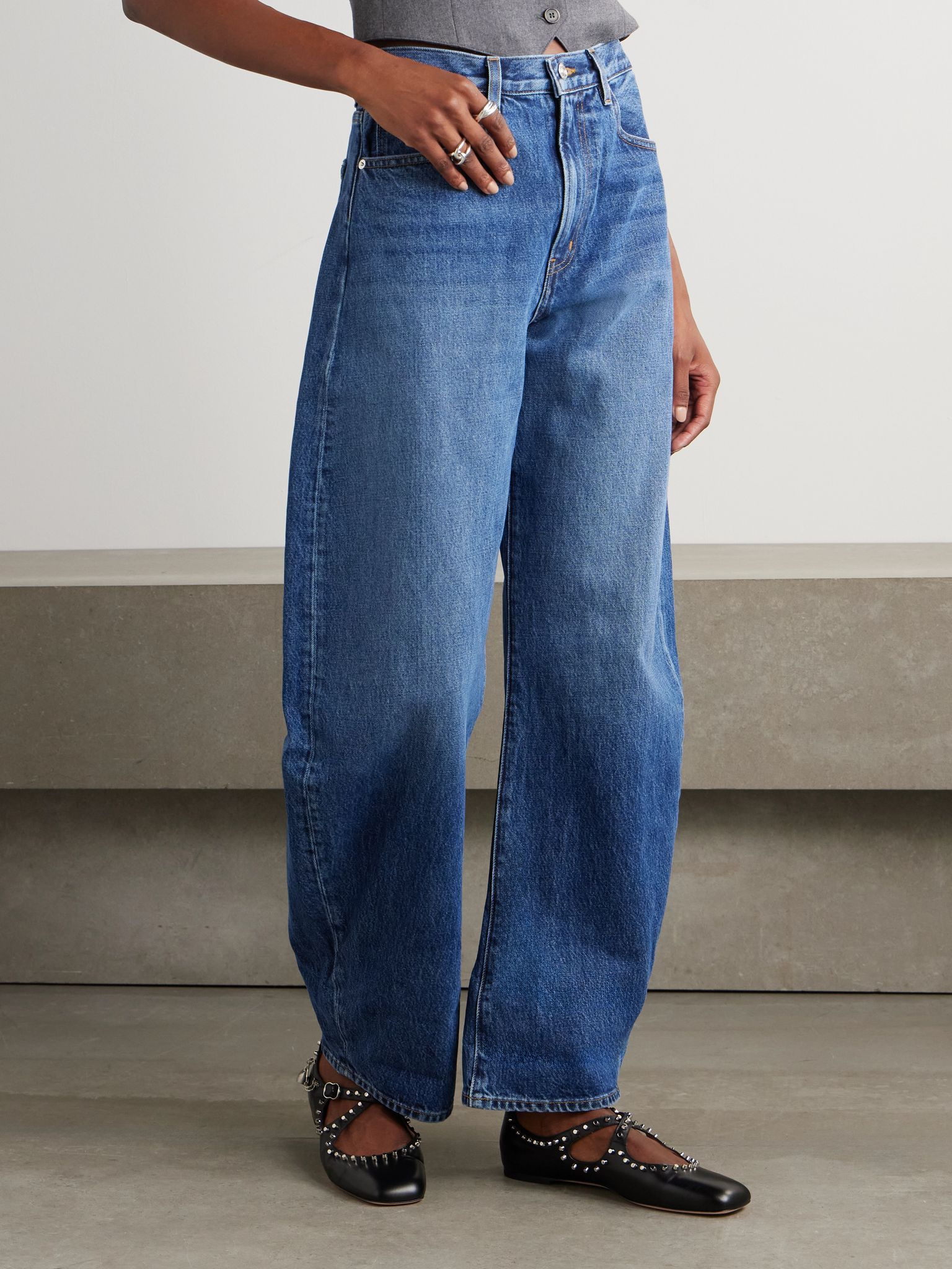 The Bubble high-rise barrel-leg jeans Mid denim - 7