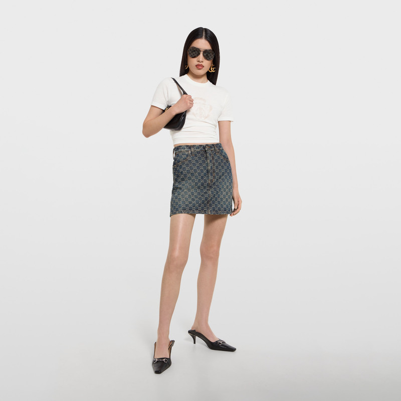 GUCCI Cotton jersey T-shirt with Gucci crest outlook