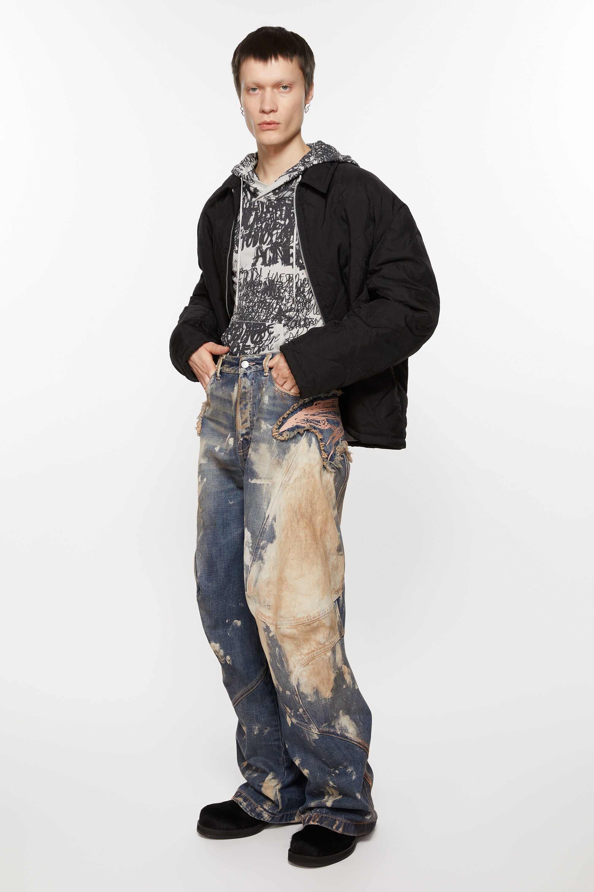 Padded quilted jacket - Black - 4