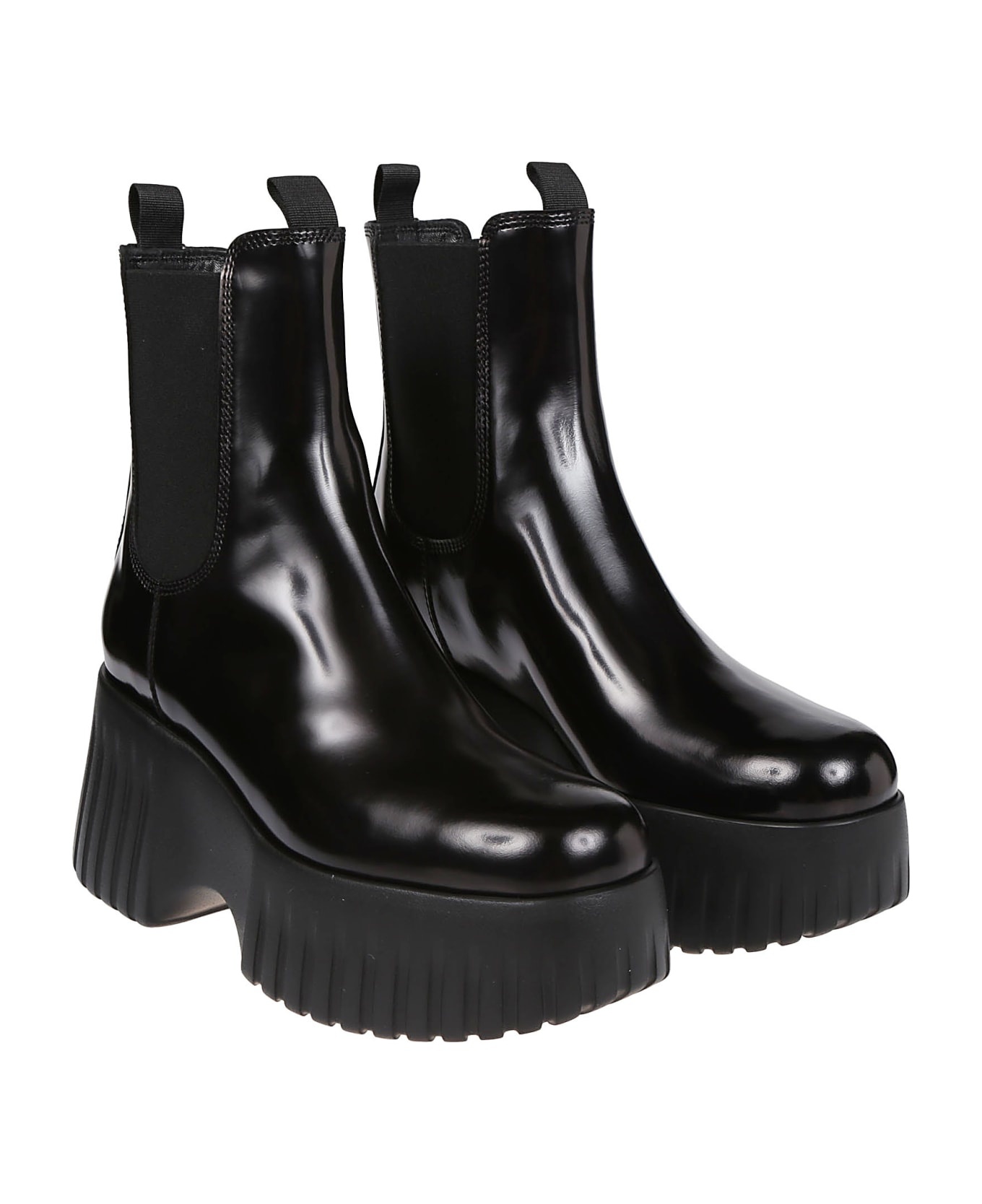 H-stripes Wedge Chelsea Ankle Boots - 5
