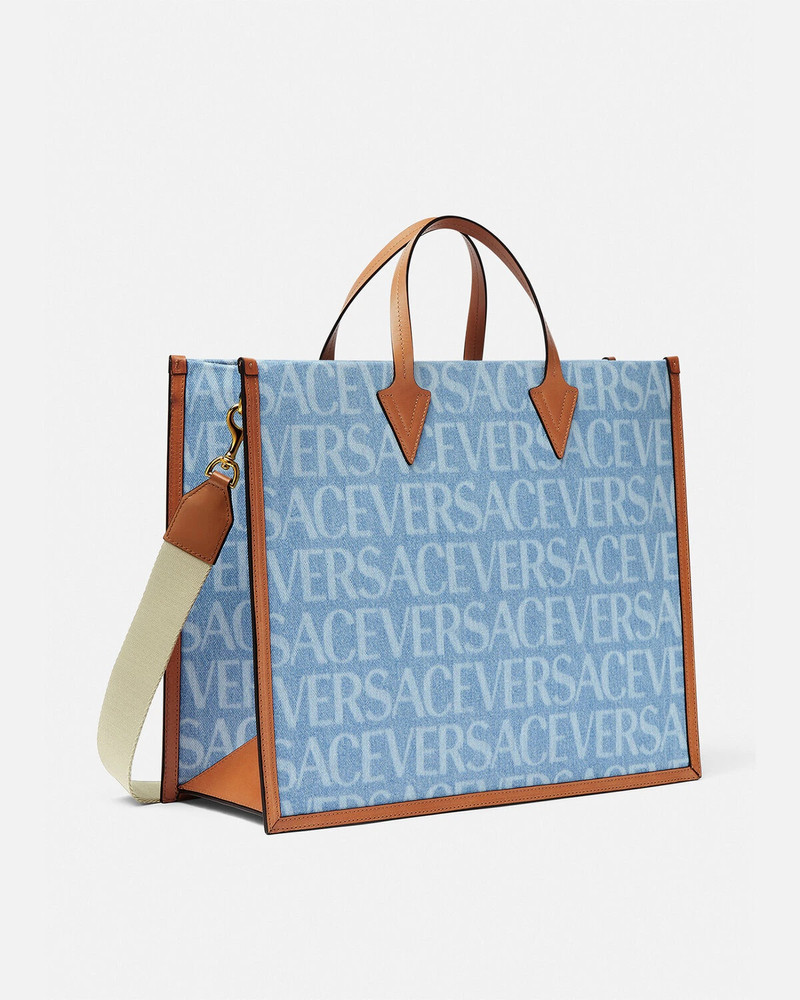 VERSACE Versace Allover Denim Tote Bag outlook
