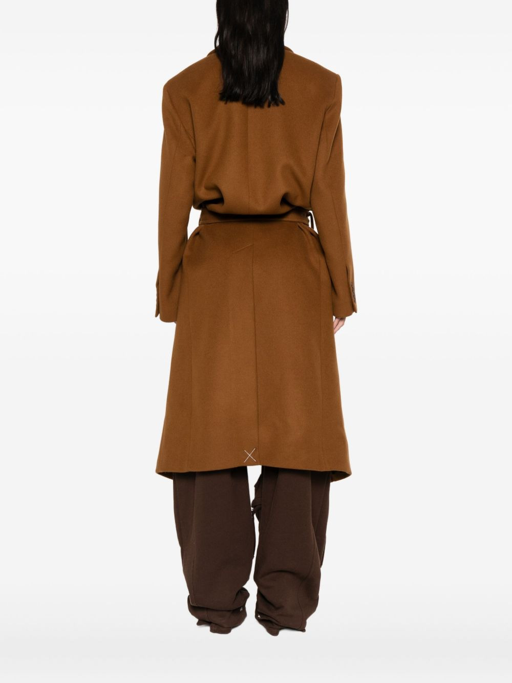 single-breasted belted coat - 4