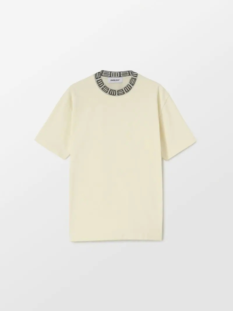 MONOGRAM RIB COLLAR T-SHIRT - 1