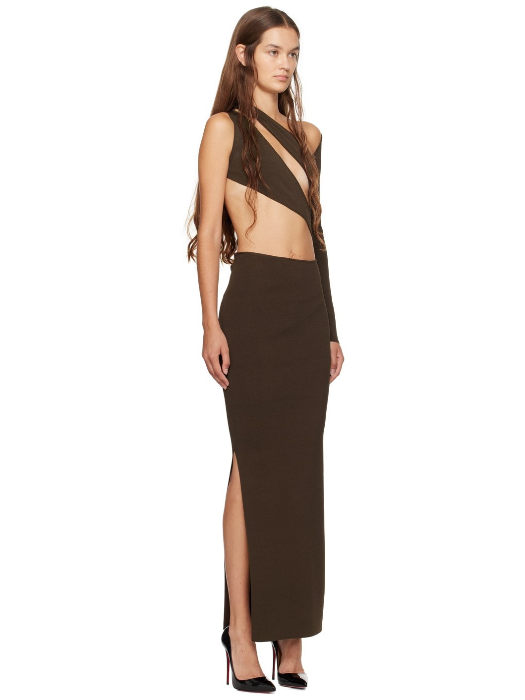 Brown Cutout Maxi Dress - 2