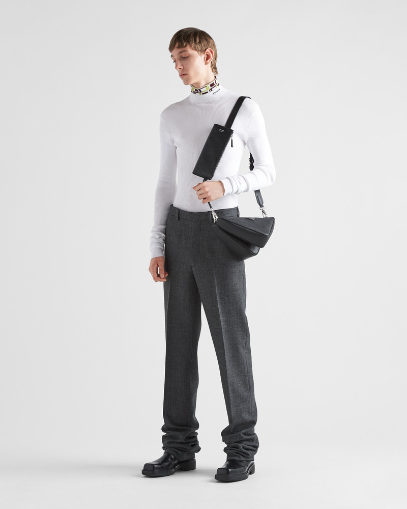 Prada Saffiano leather and leather shoulder bag outlook