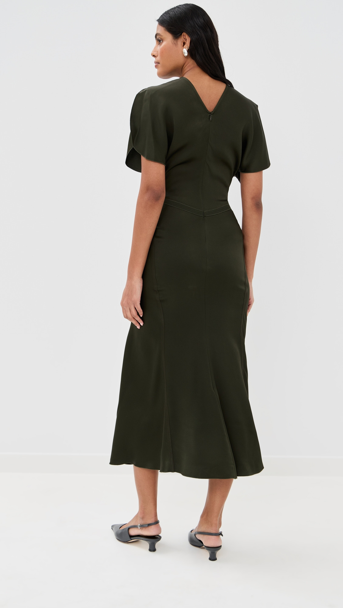 Gathered Waist Midi Dress - 2