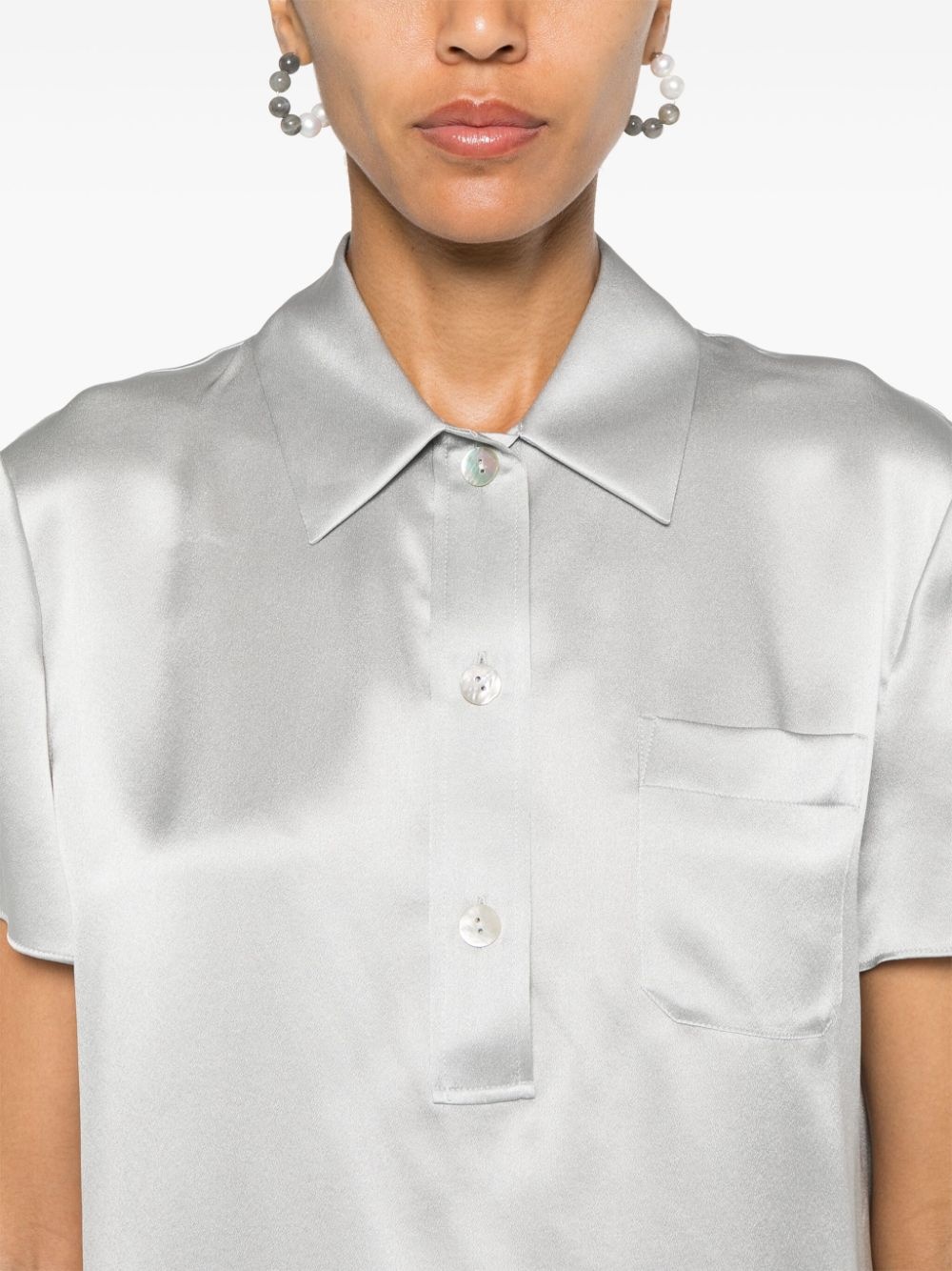 short-sleeve silk polo shirt - 5