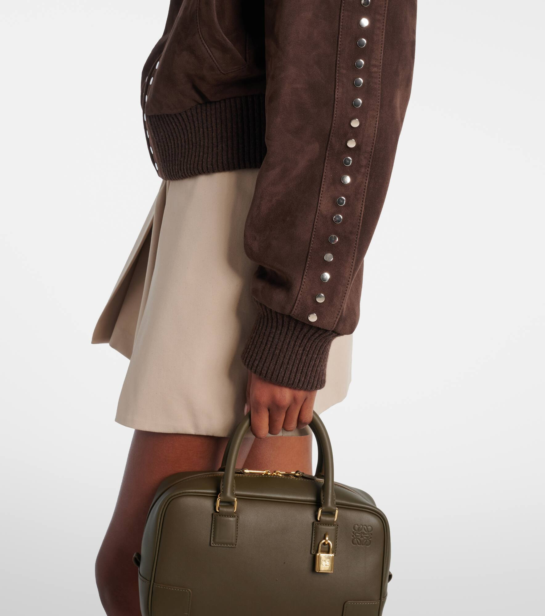 Studded suede bomber jacket - 5