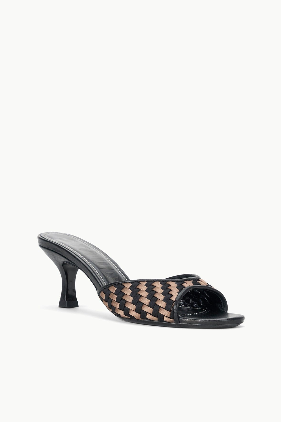 STAUD BRIGITTE MULE BLACK WOVEN - 3