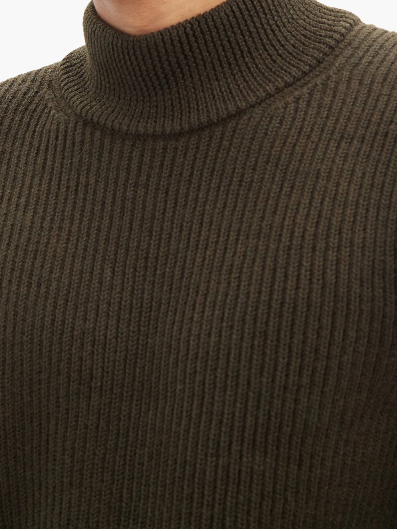 Ribbed wool roll-neck sweater - 4