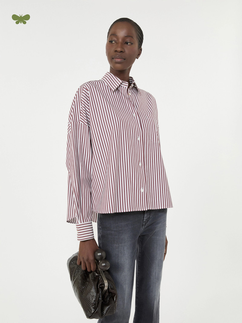 AUREO Oversized cotton shirt - BORDEAUX 5