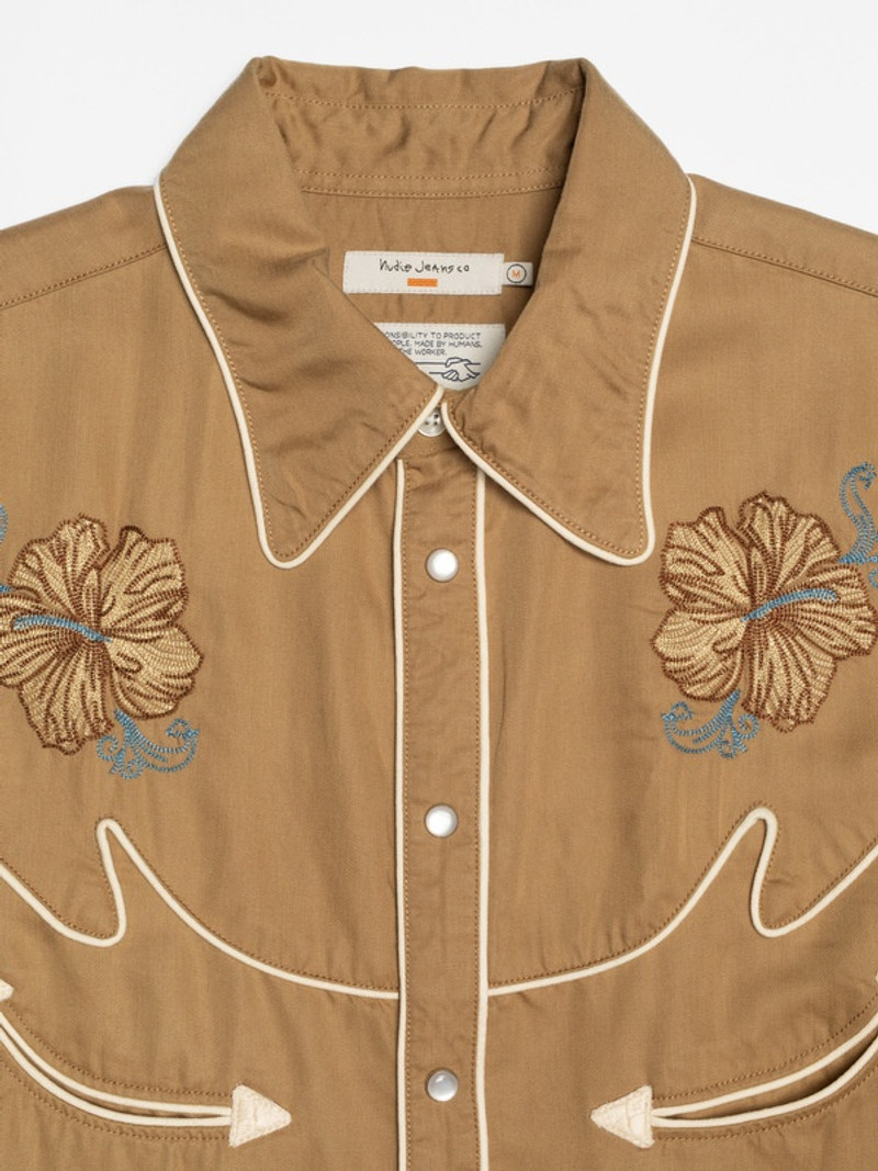 Gonzo Cowboy Flower Shirt Tobacco 4