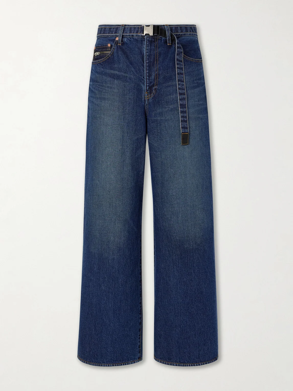 Belted Wide-Leg Jeans - 1