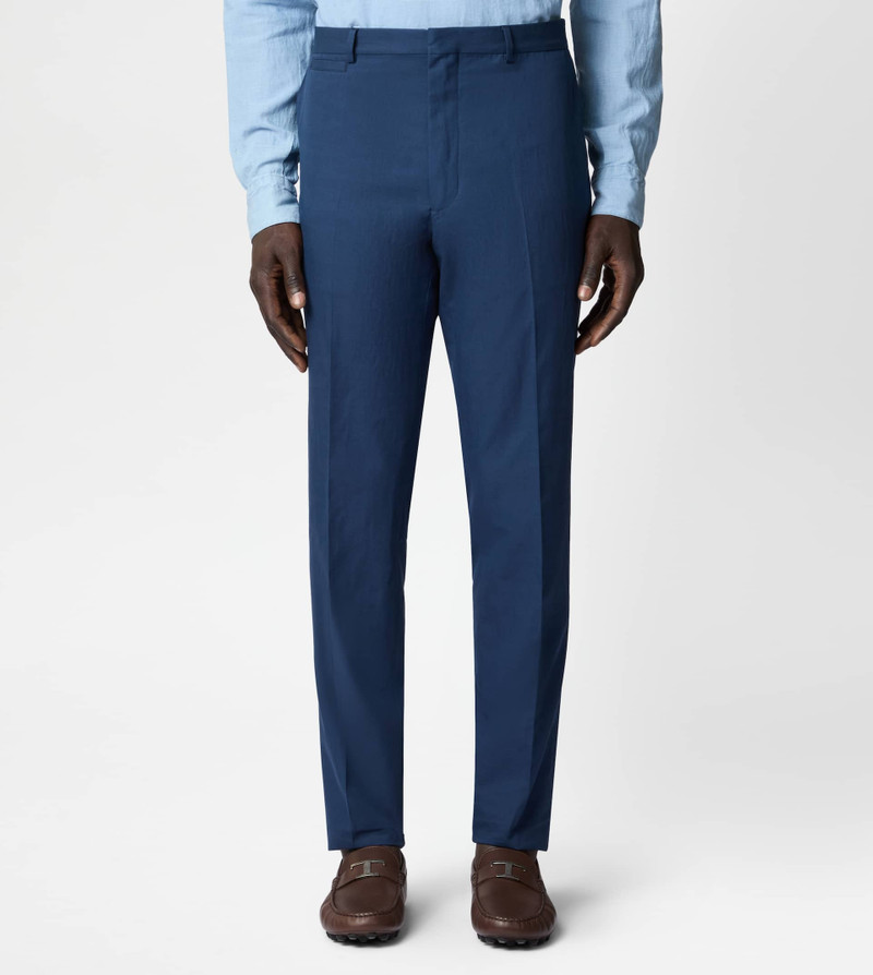 Tod's PANTS IN LINEN BLEND TWILL - BLUE outlook
