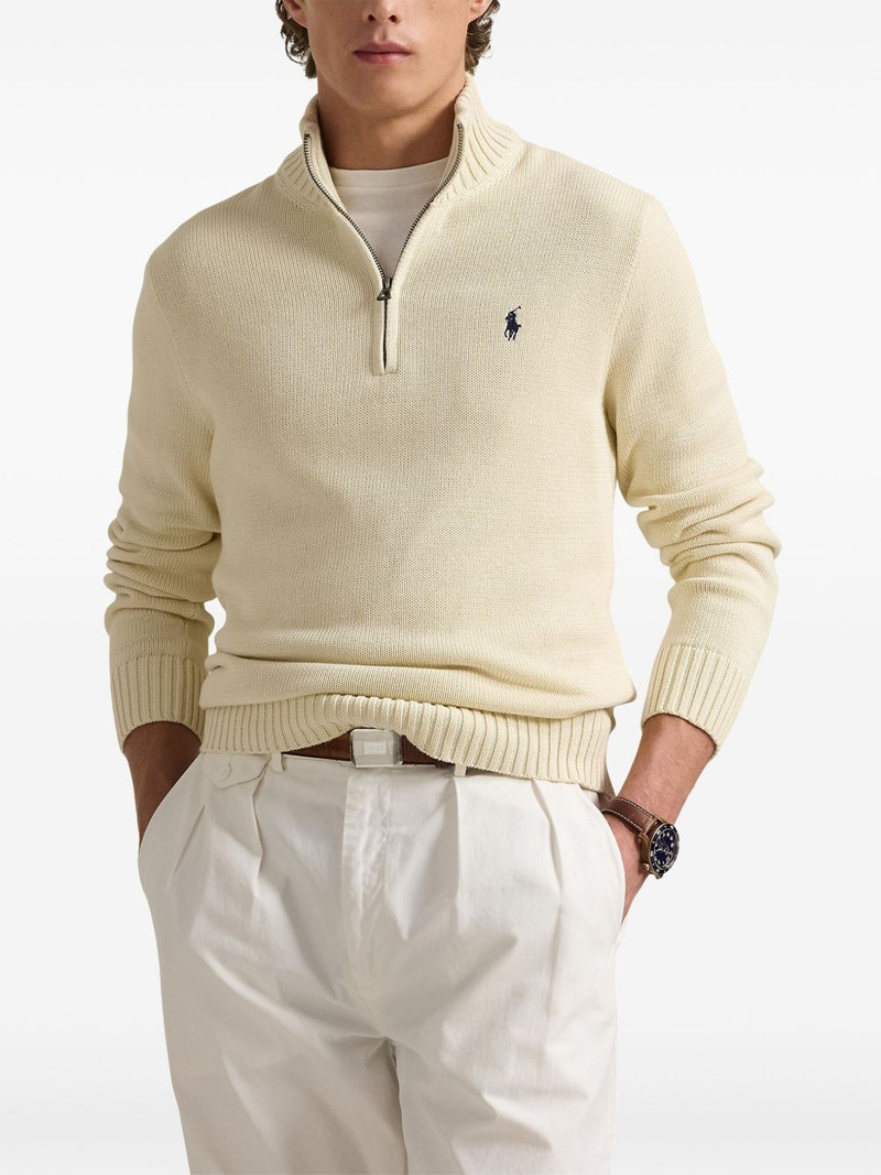 embroidered-logo polo sweater 3