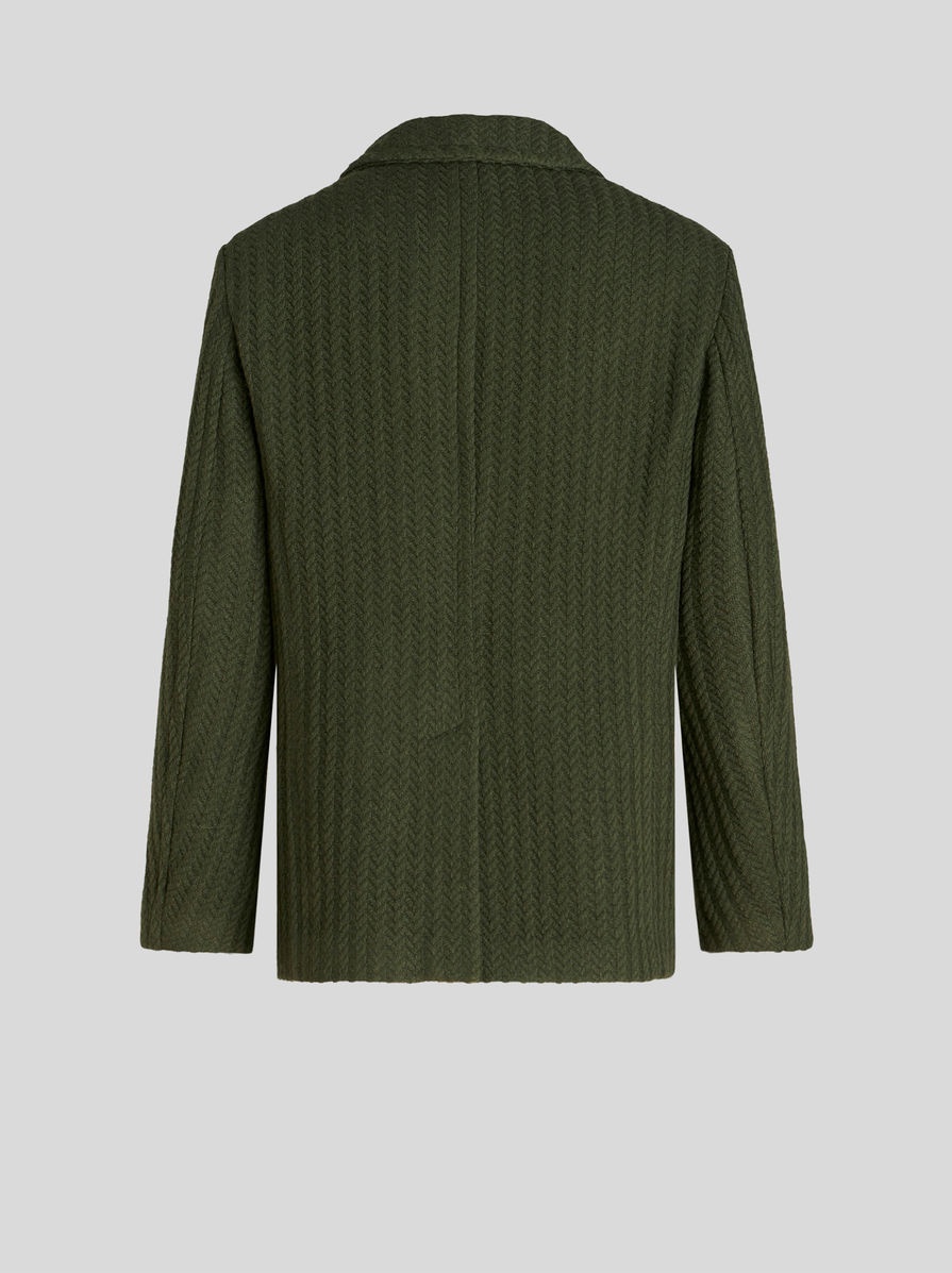 DOUBLE-BREASTED SPORTSWEAR JACKET WITH HERRINGBONE PATTERN - 6
