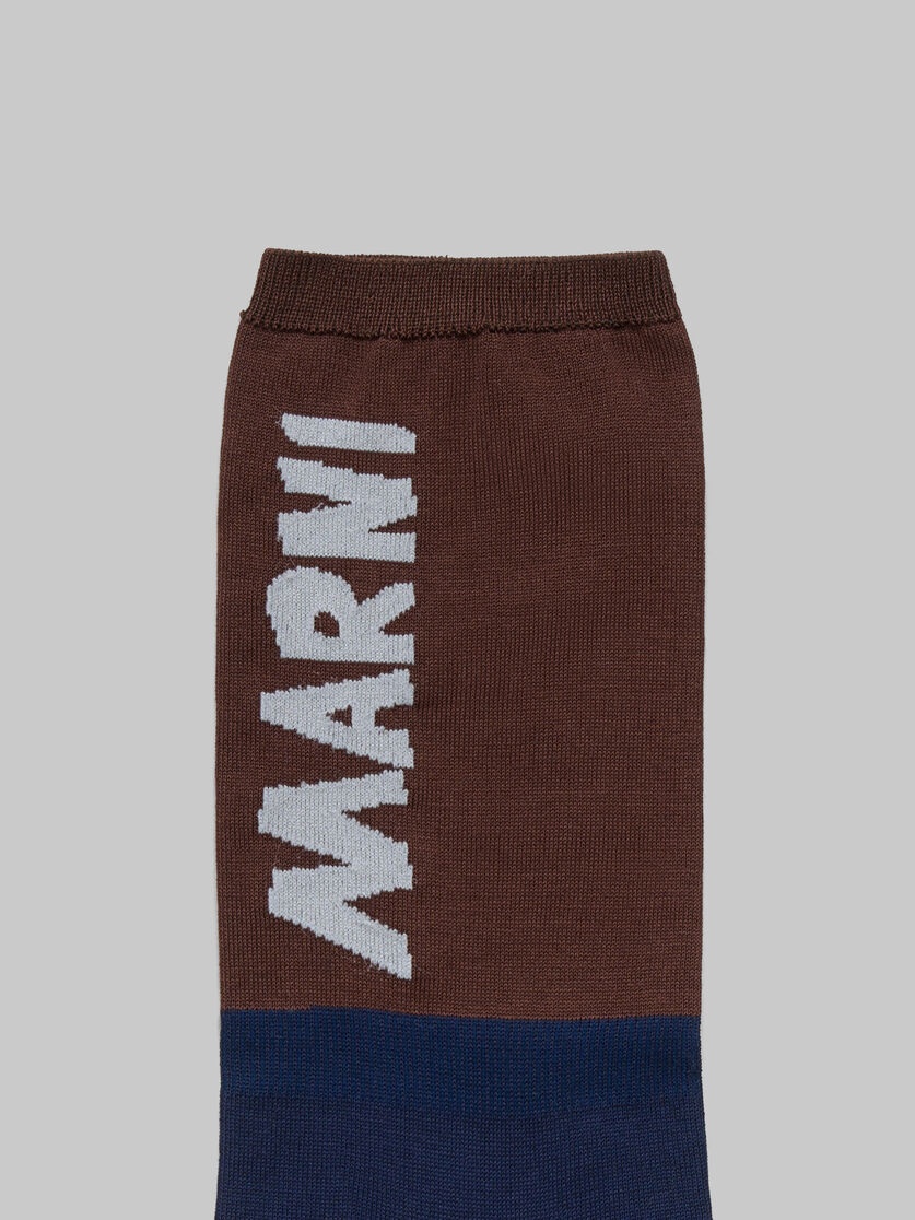 BROWN AND BLUE SOCKS WITH MARNI LOGO - 3