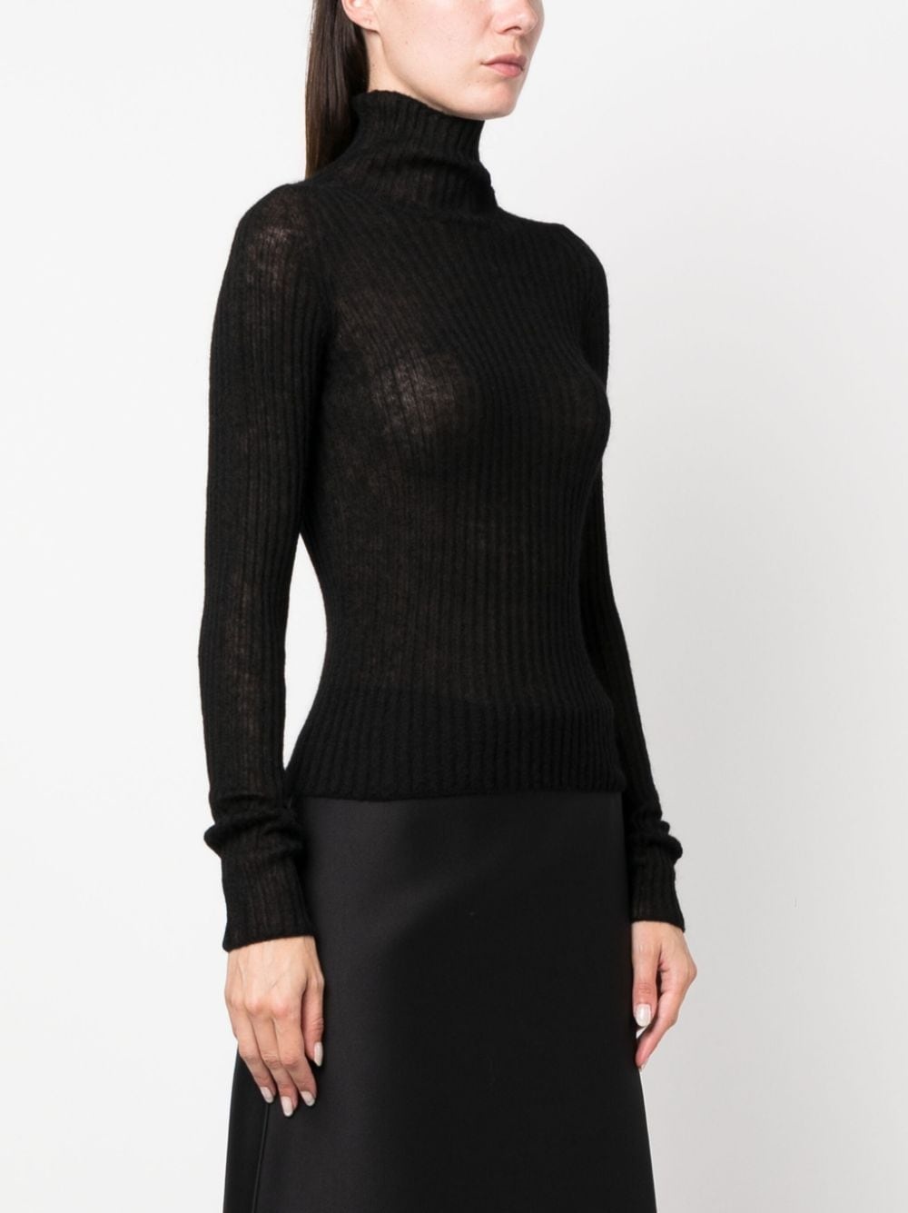 high-neck ribbed-knit jumper - 3