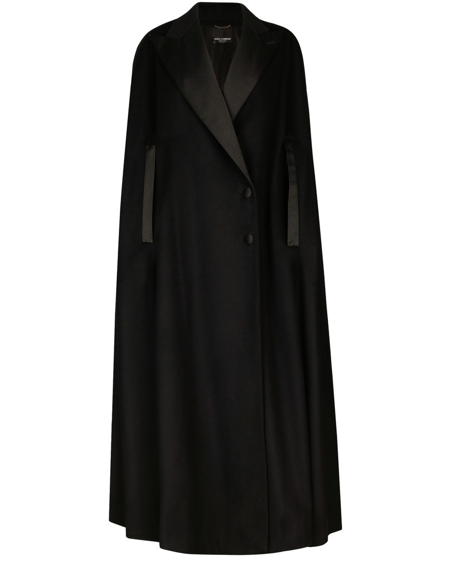 Single-Breasted Wool And Cashmere Cape - 1