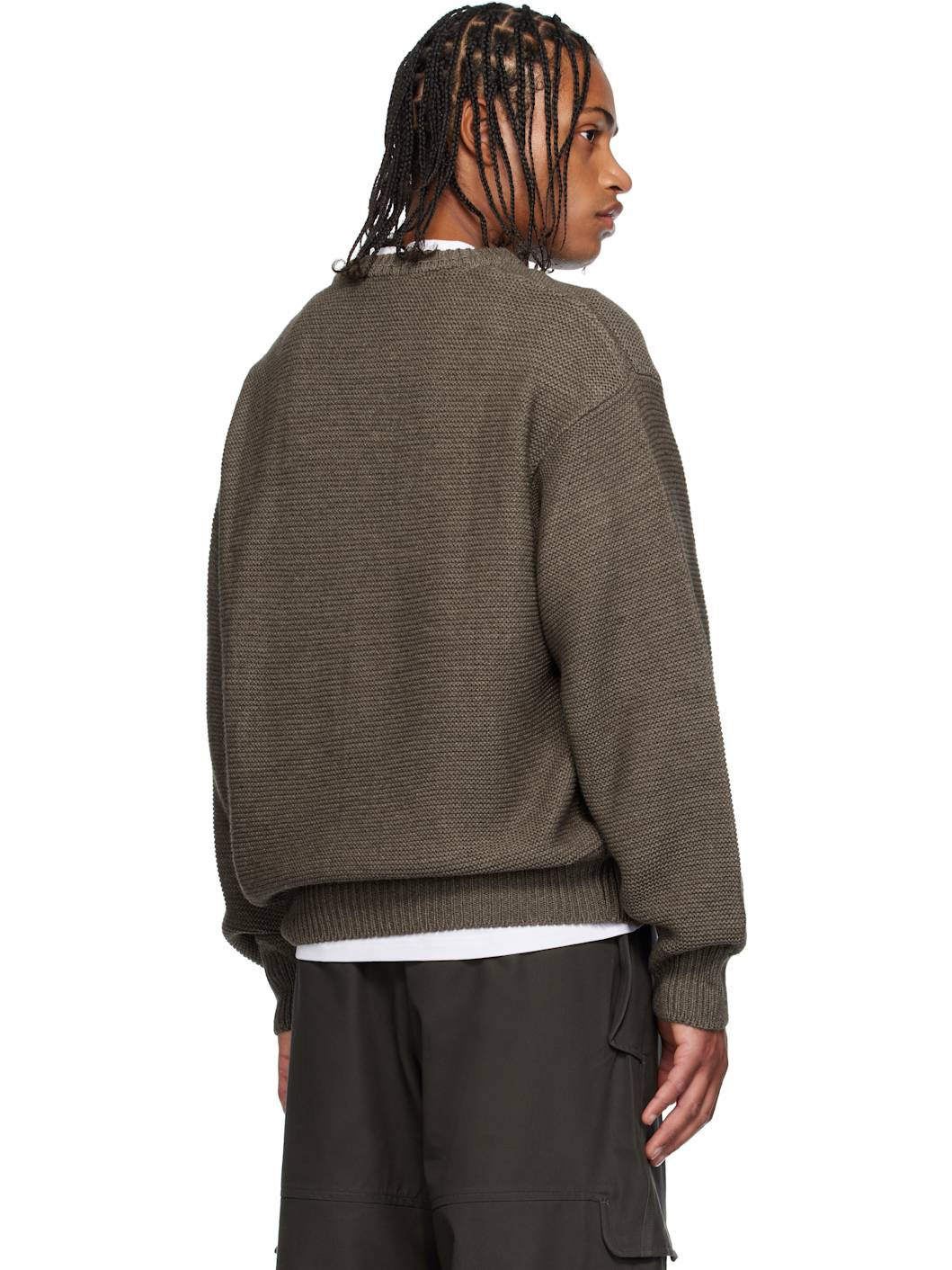 Taupe Mackenzie Knit Wool Sweater - 3