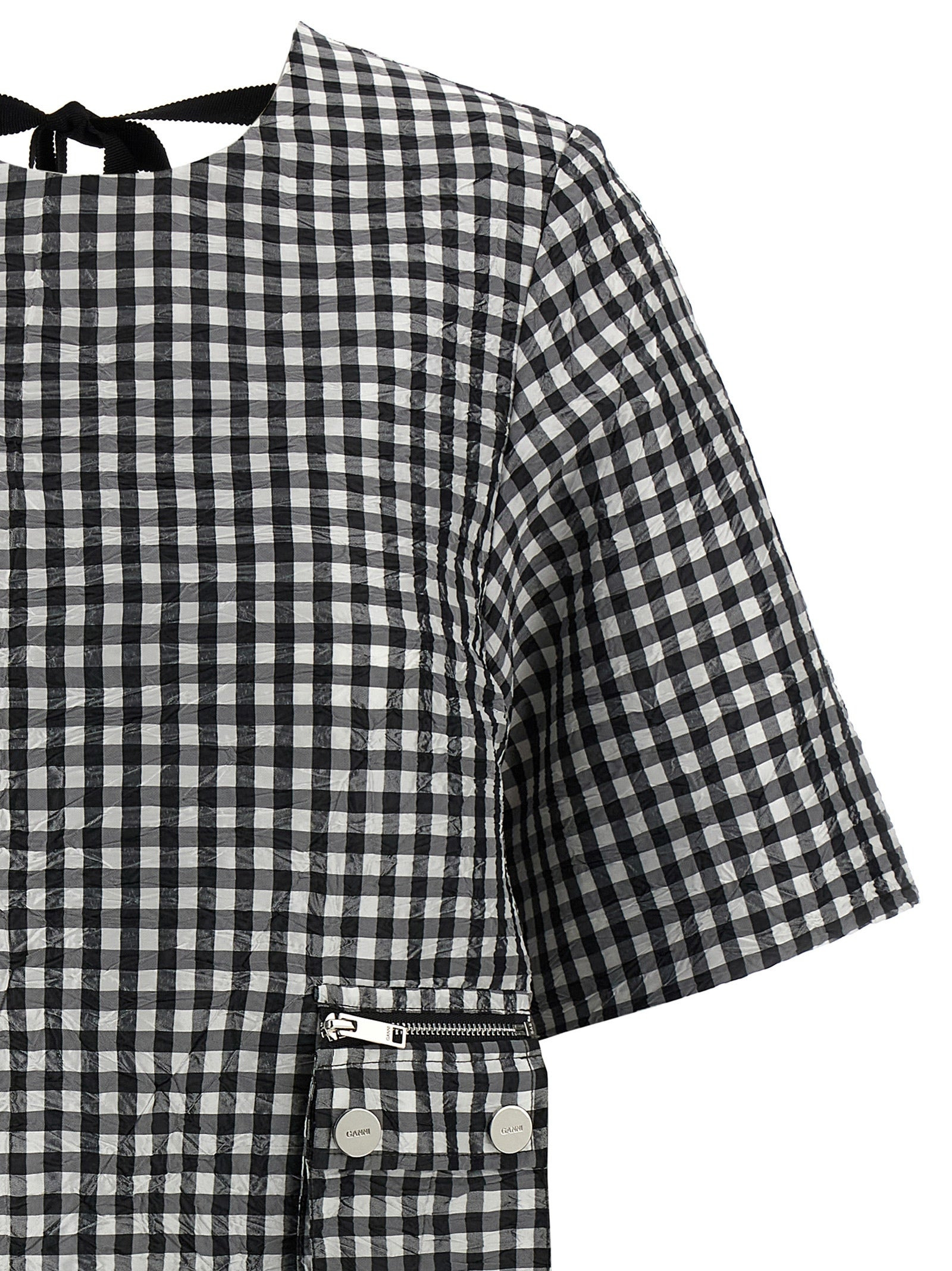 Ganni Women 'Crinkled Check Mini' Dress - 3