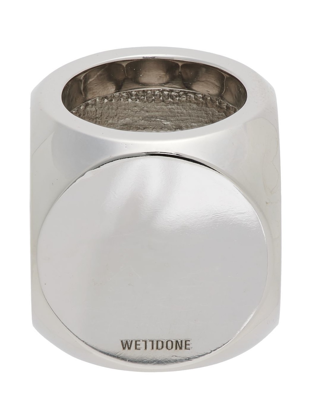 Silver & White Logo Dice Ring - 4