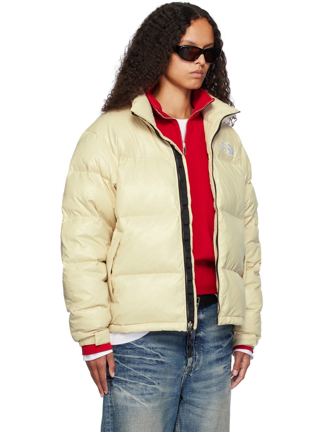 SSENSE Exclusive Beige 1996 Retro Shine Nuptse Down Jacket - 2