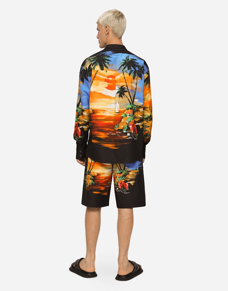 Hawaiian-print nylon shirt - 5