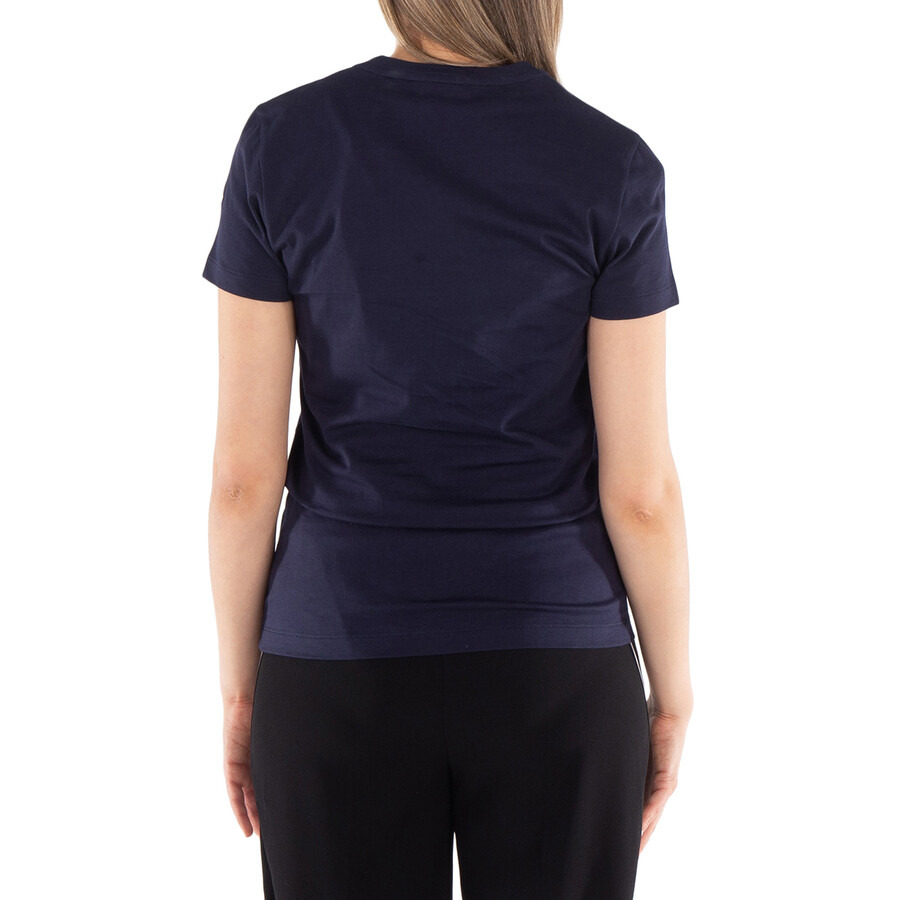 Moncler Ladies Navy Logo Patch Cotton T-Shirt - 5