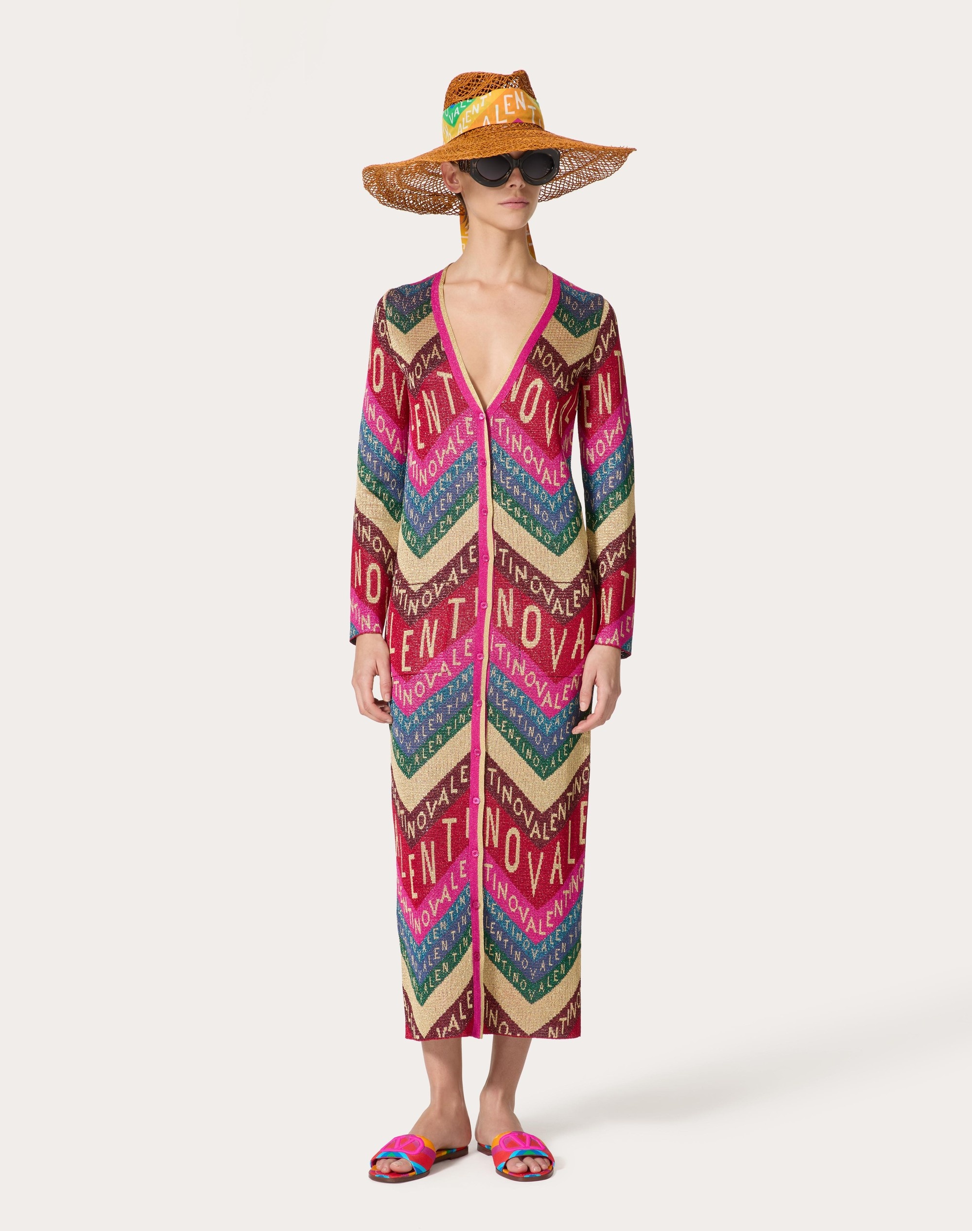 VALENTINO CHEVRON LUREX CARDIGAN - 3