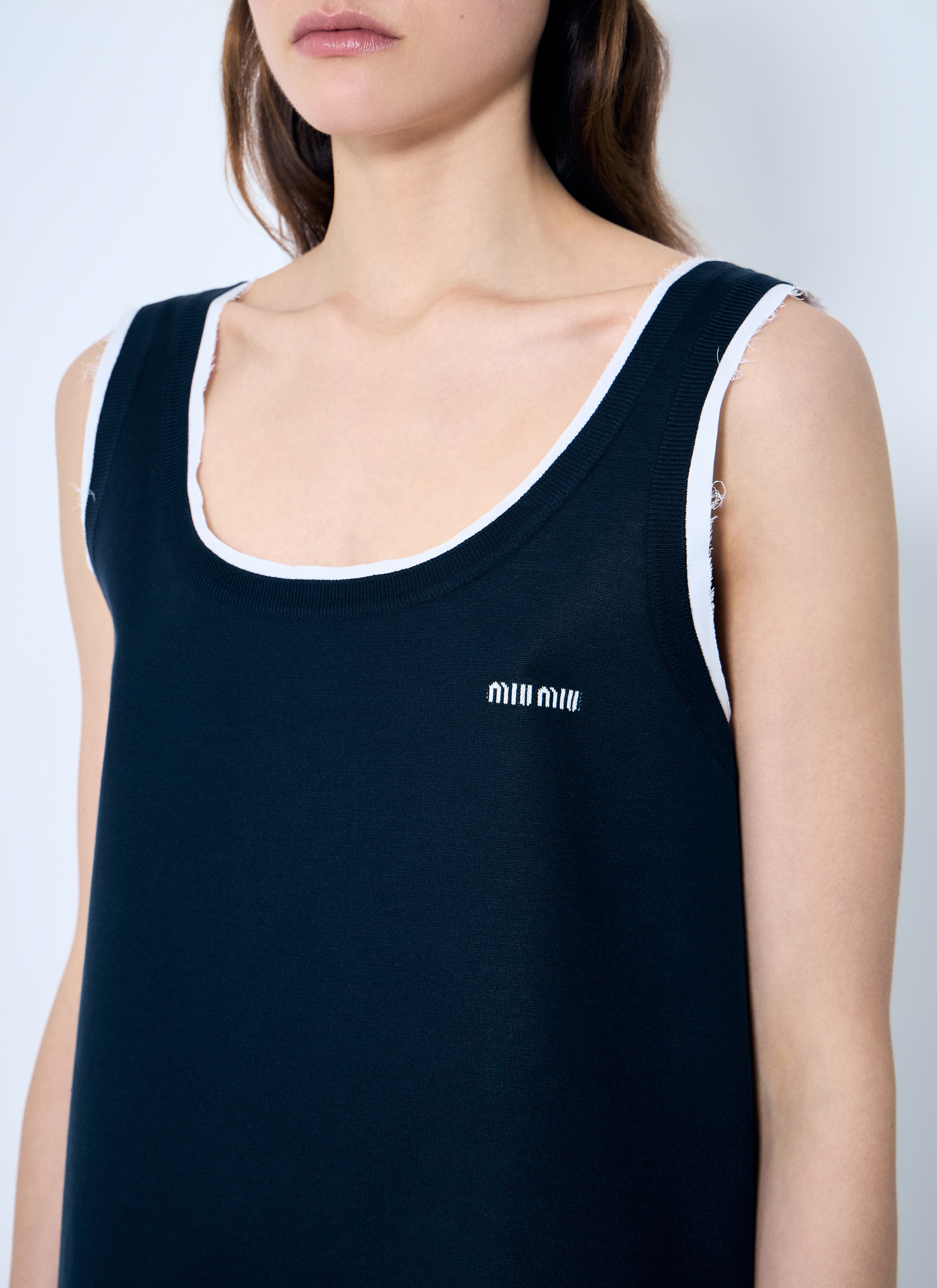 Knit And Poplin Mini Dress - 5
