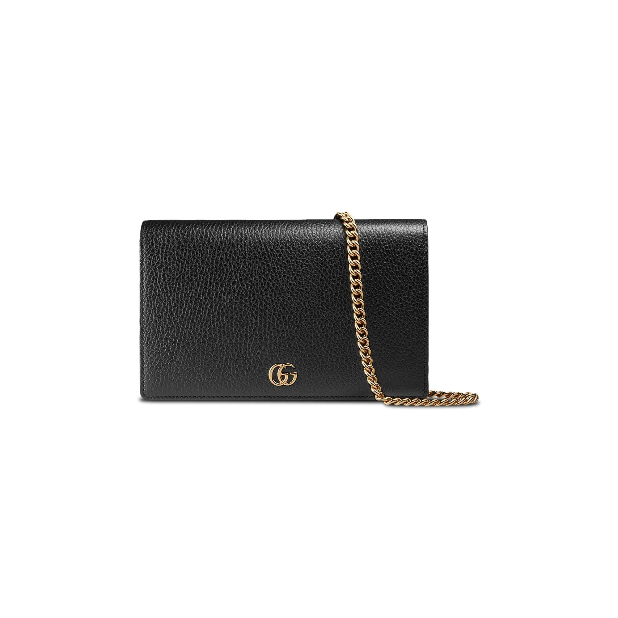 Gucci GG Marmont Leather Mini Chain Shoulder Bag 'Black' - 1