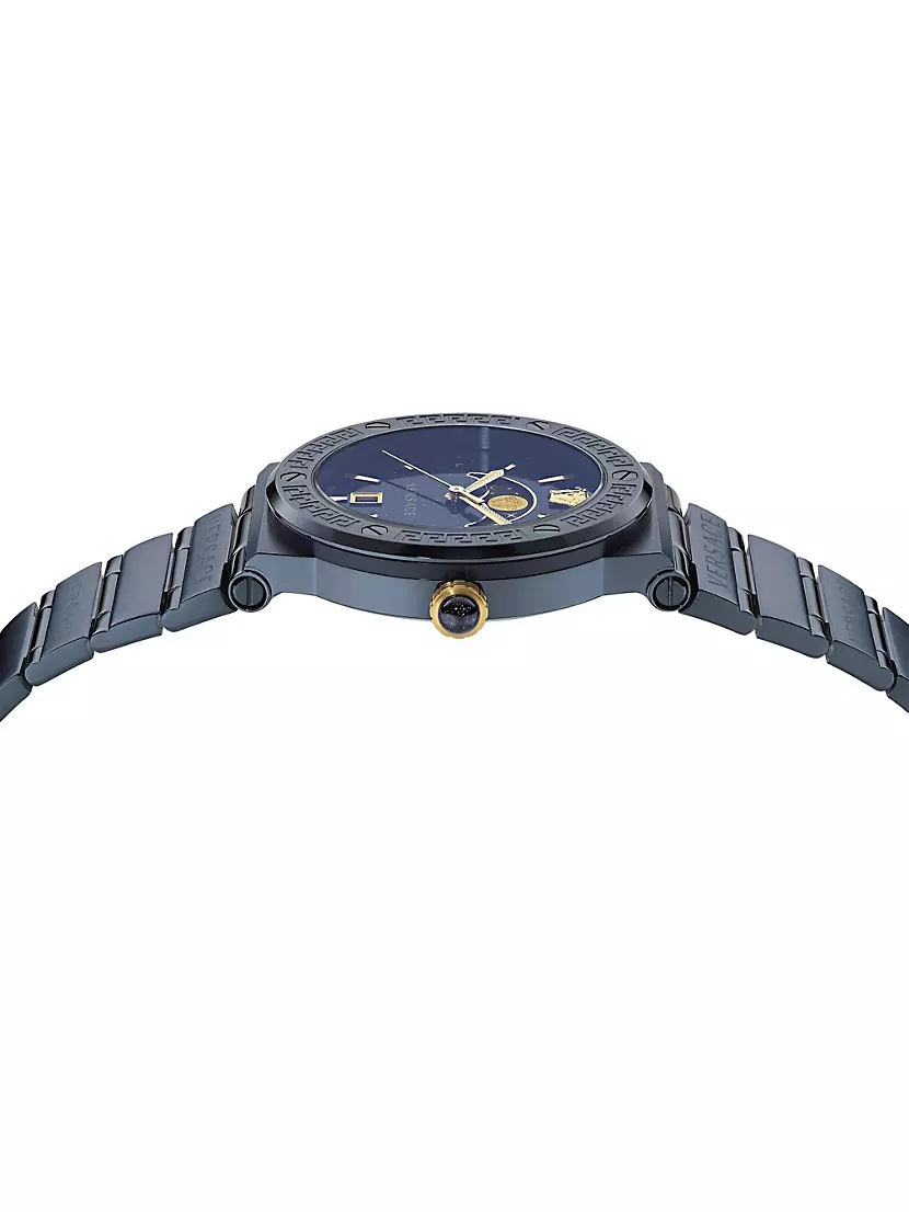 Greca Logo Moonphase IP Yellow Gold Stainless Steel Bracelet Watch/38MM - 3