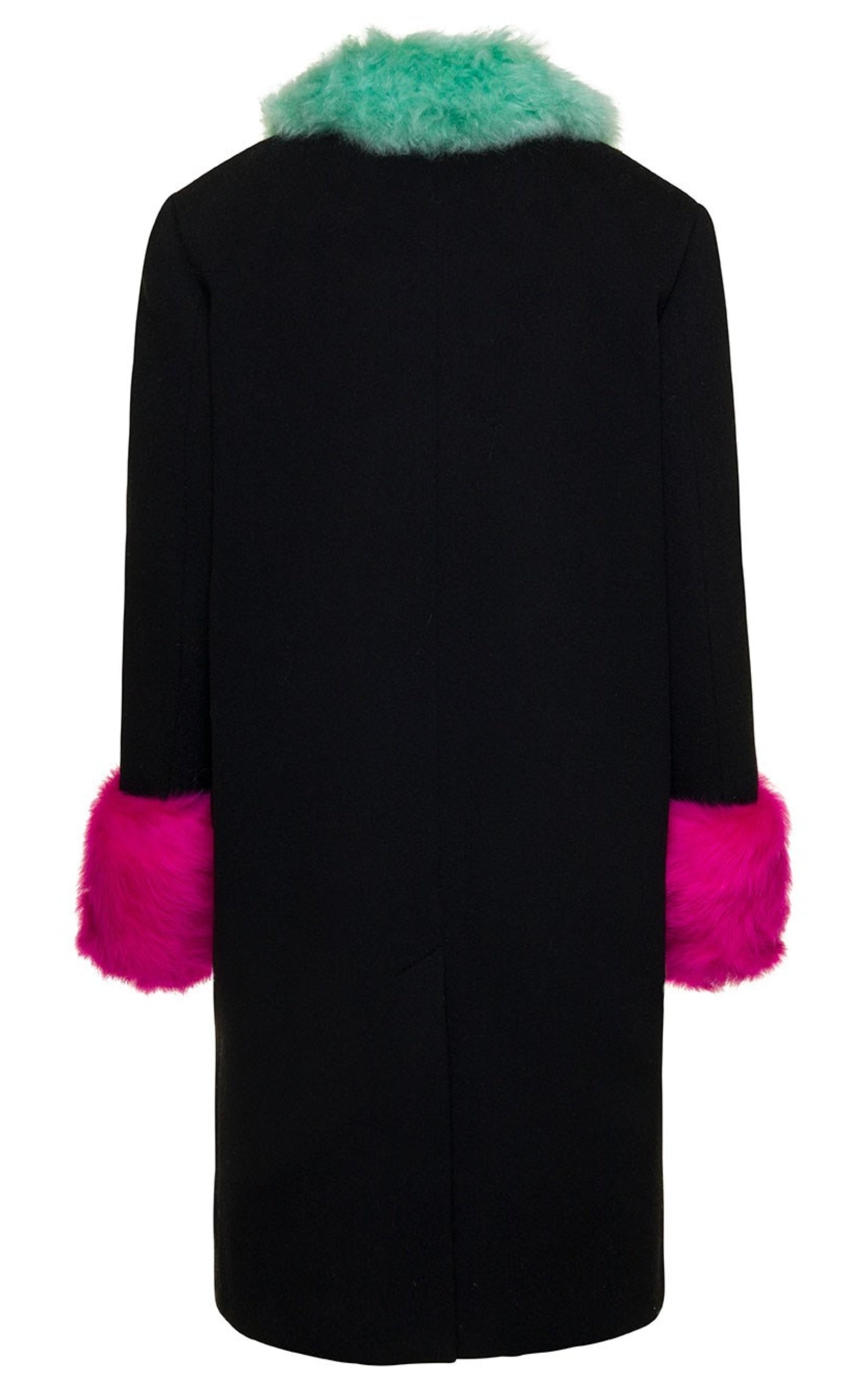 Women's Cashmere Wool Coat with Shearling-collar - 2