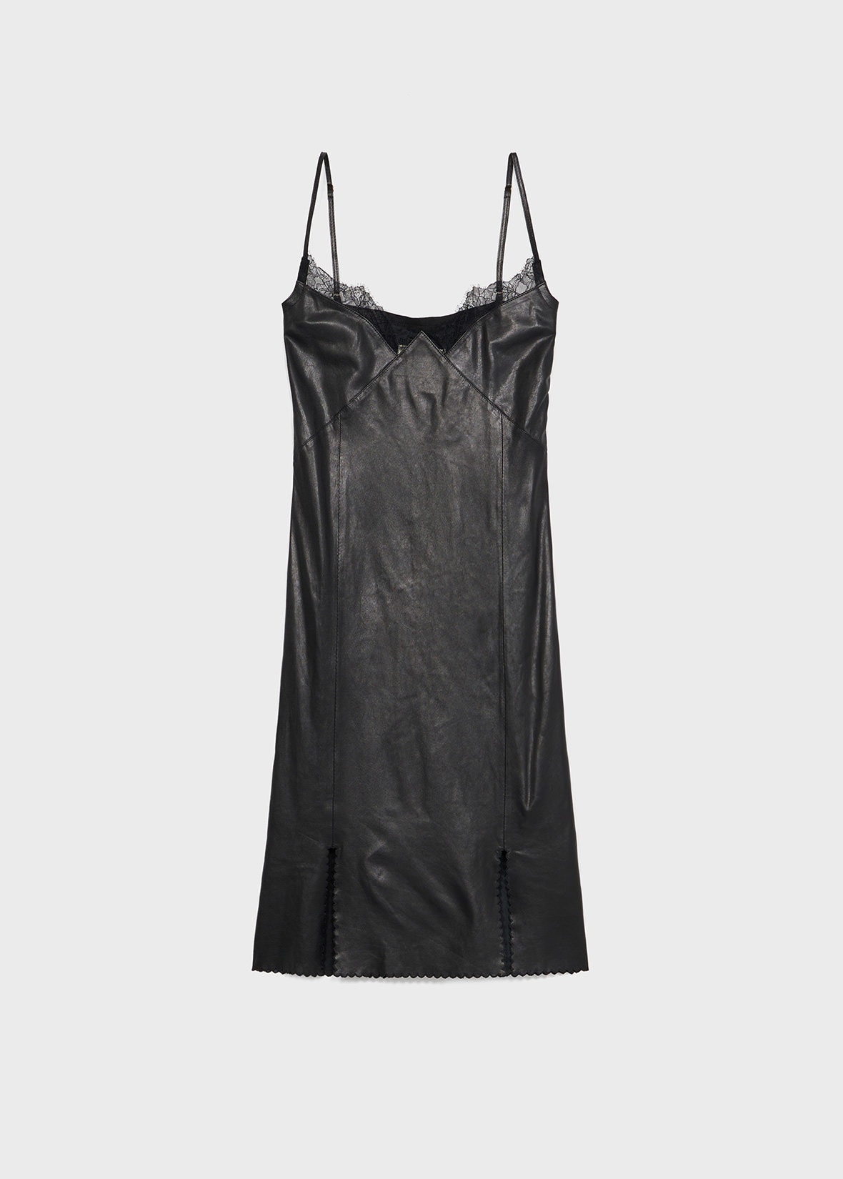 DRESS IN LEATHER WITH LACE - 1