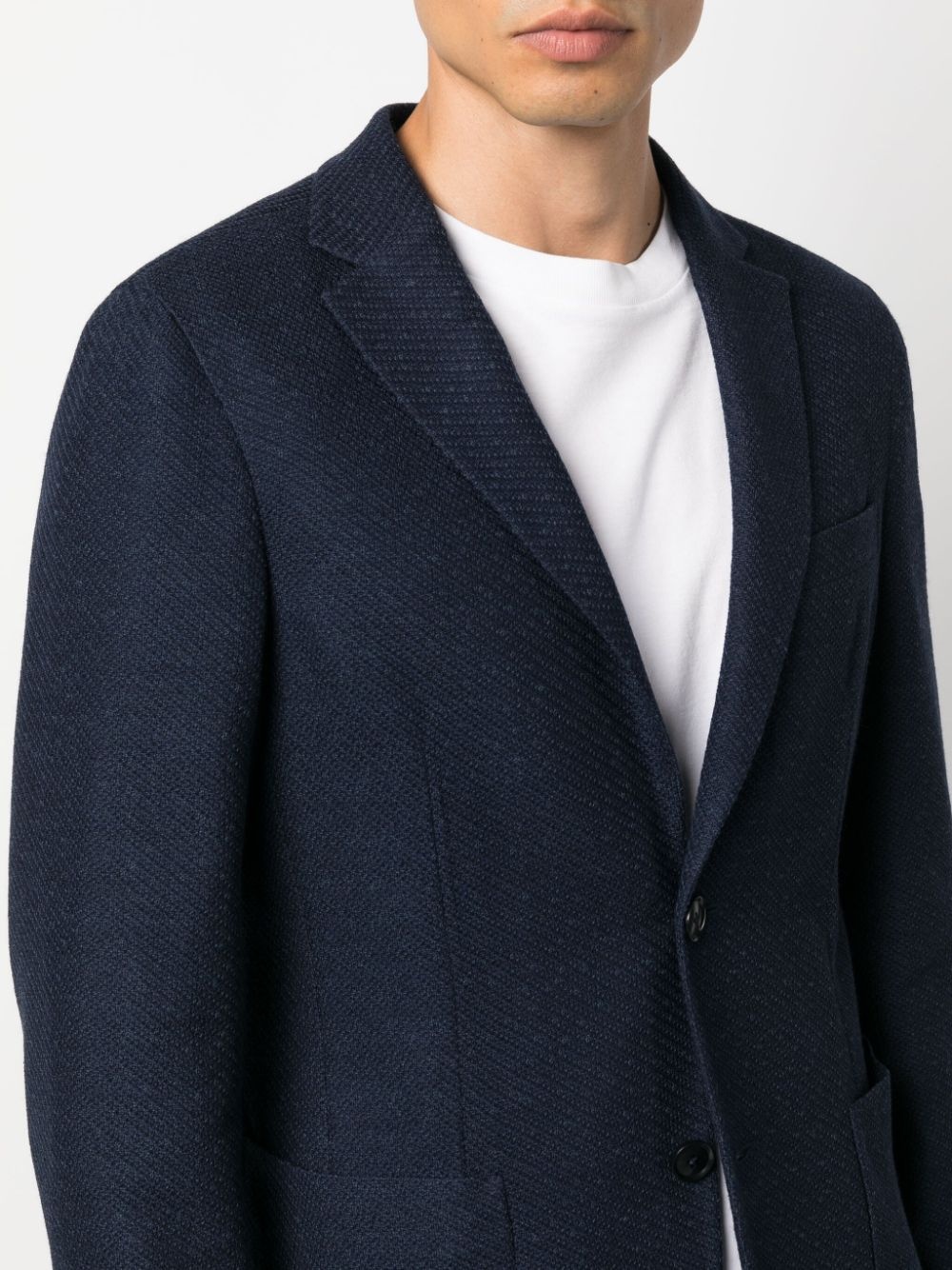 single-breasted wool blazer - 8