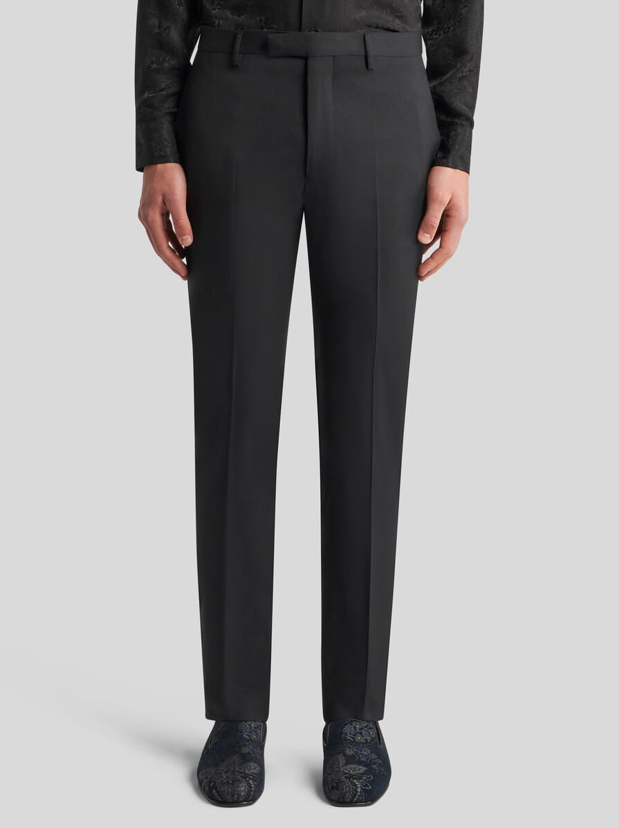 SLIM-FIT TROUSERS WITH SILK DETAILS - 3