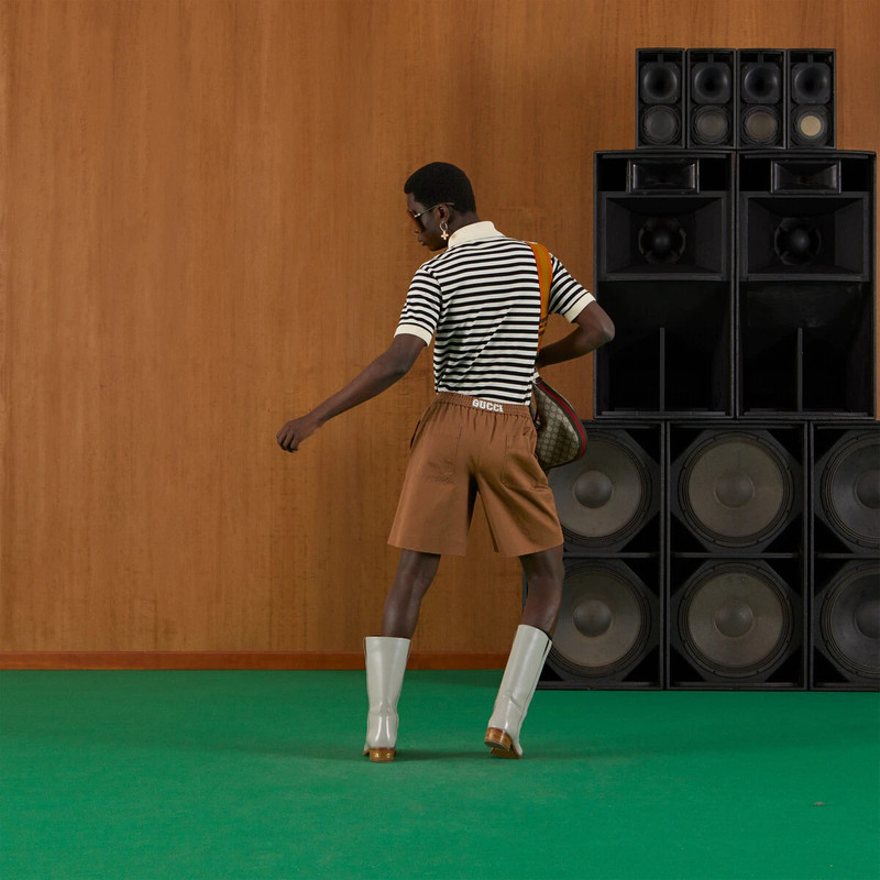 Cotton shorts with Gucci print 3