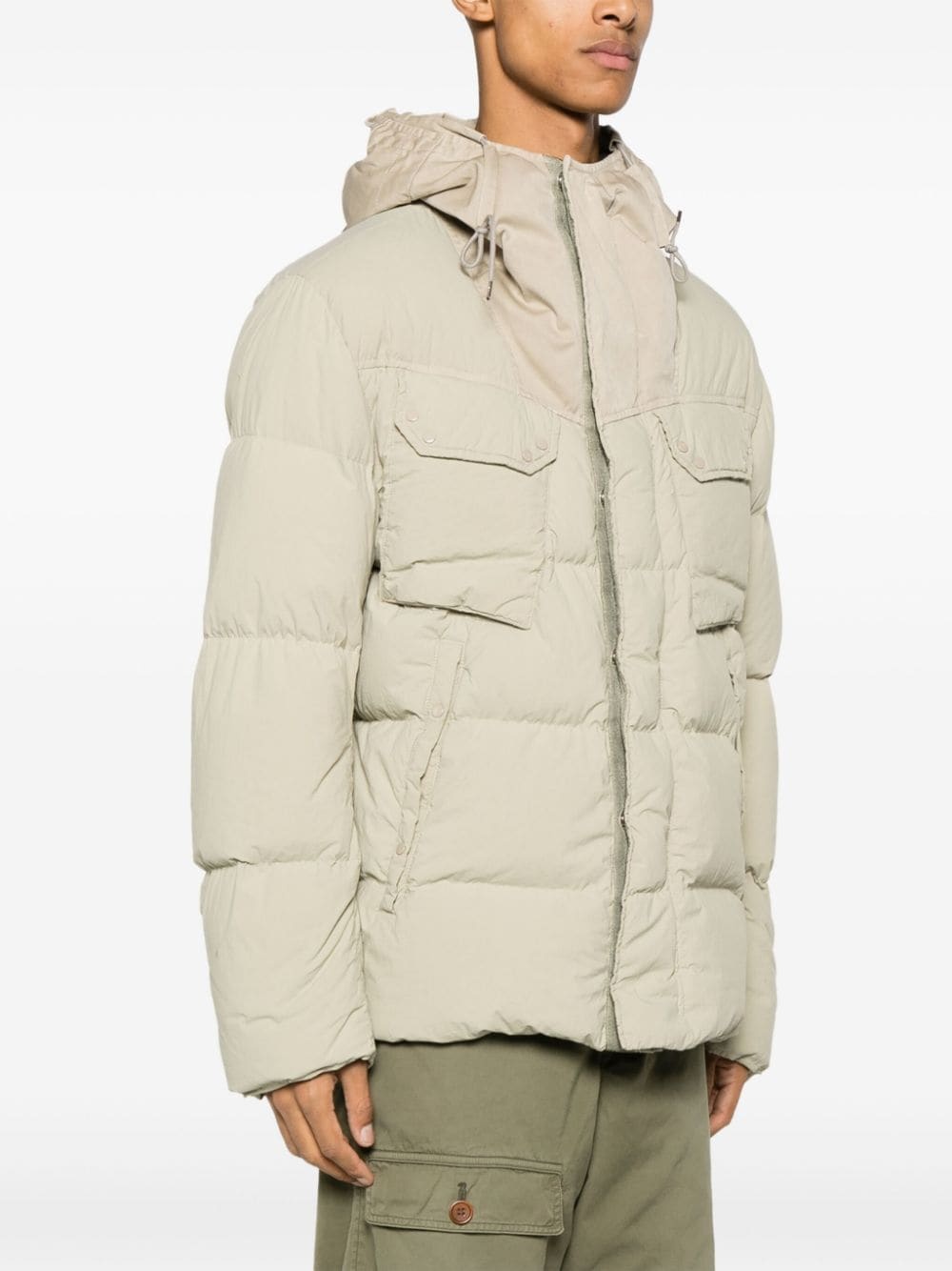 crinkled hooded down padded jacket - 3