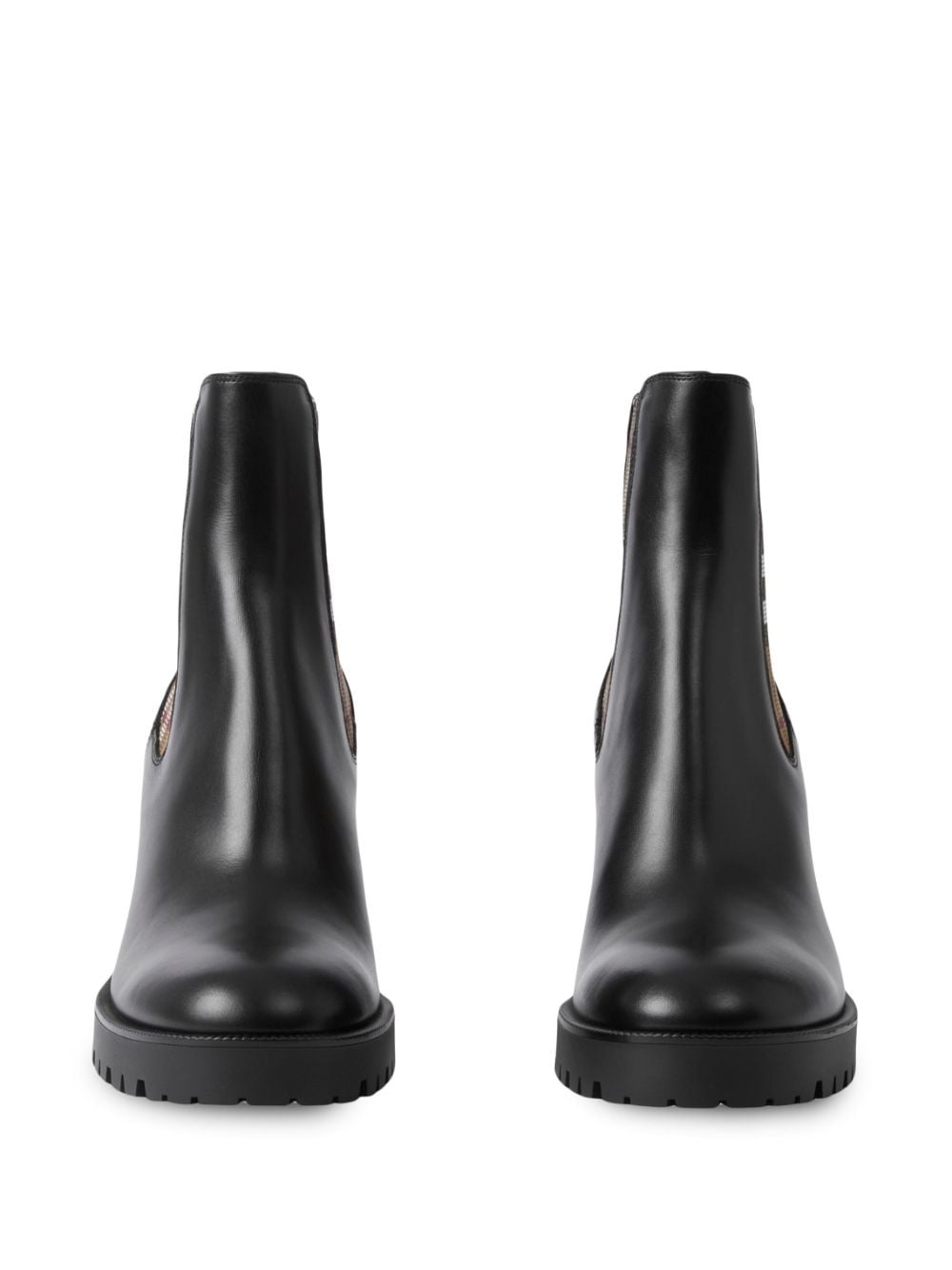checkered panel ankle boots - 5