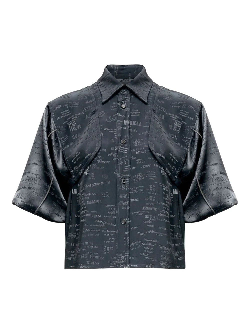 overlay short-sleeve shirt - 1