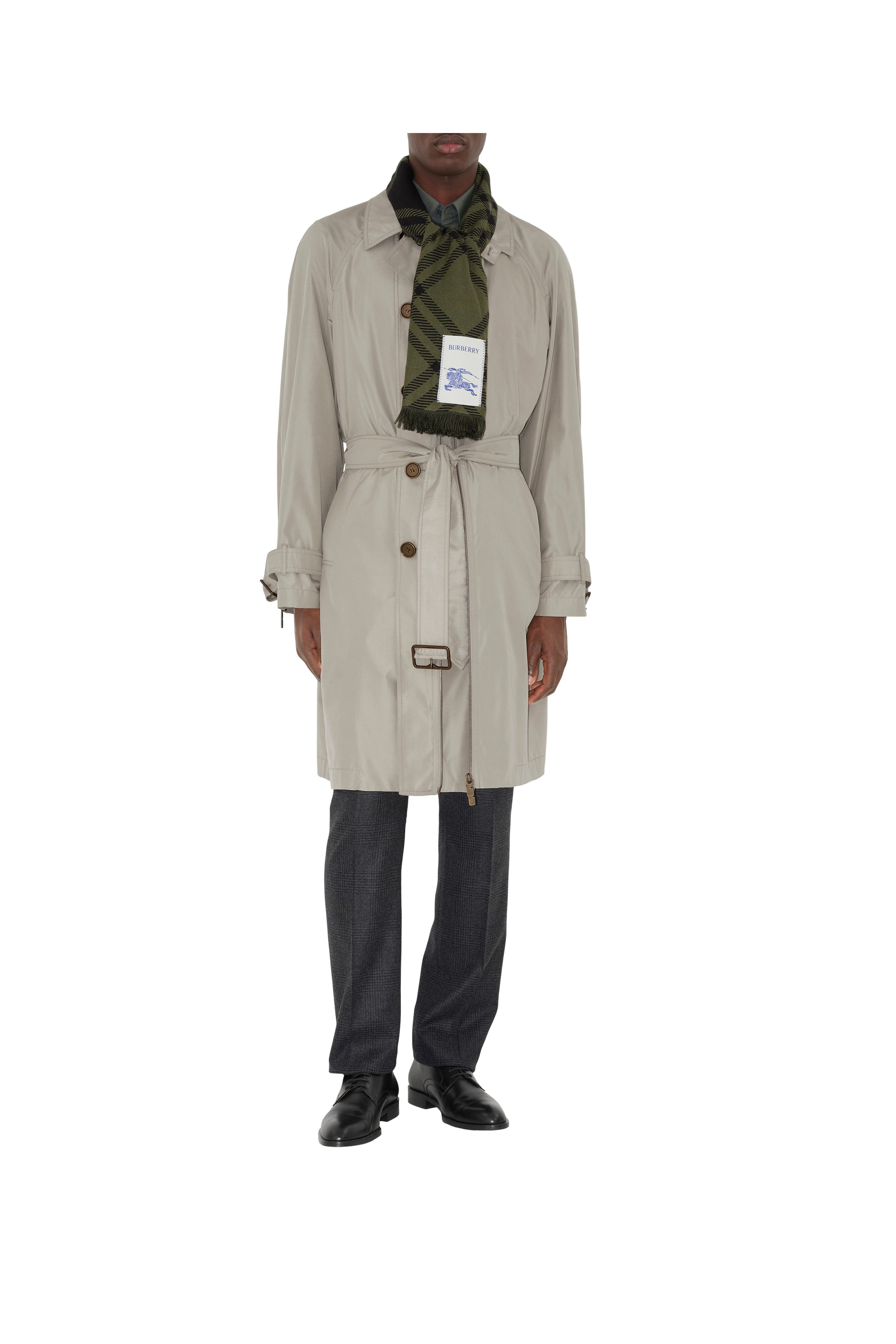 burberry Wide Check Wool Silk Scarf in Shrub/black at Nordstrom - 5