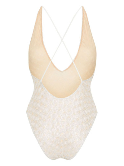 Missoni knitted-overlay lurex swimsuit outlook