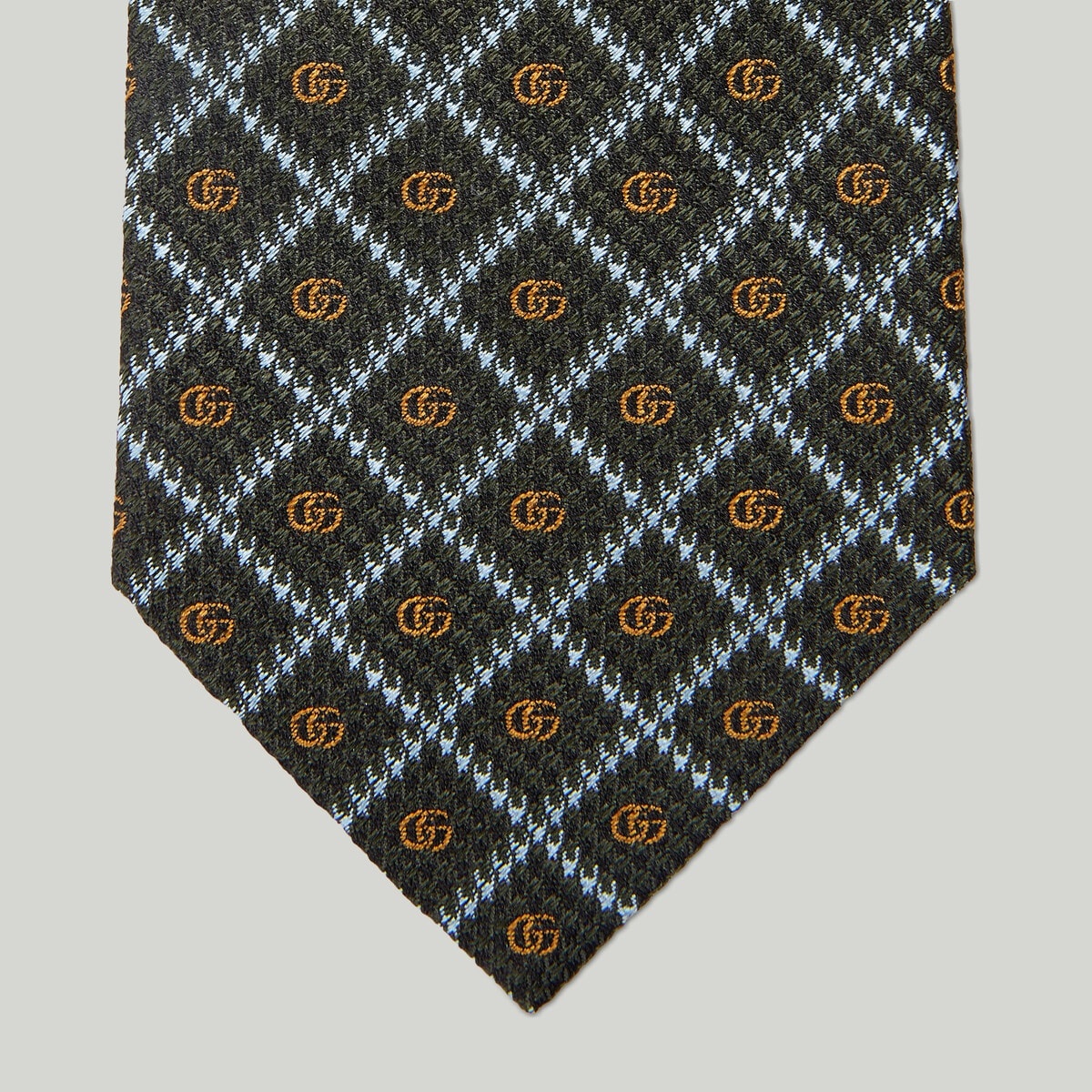 Double G check silk jacquard tie - 3
