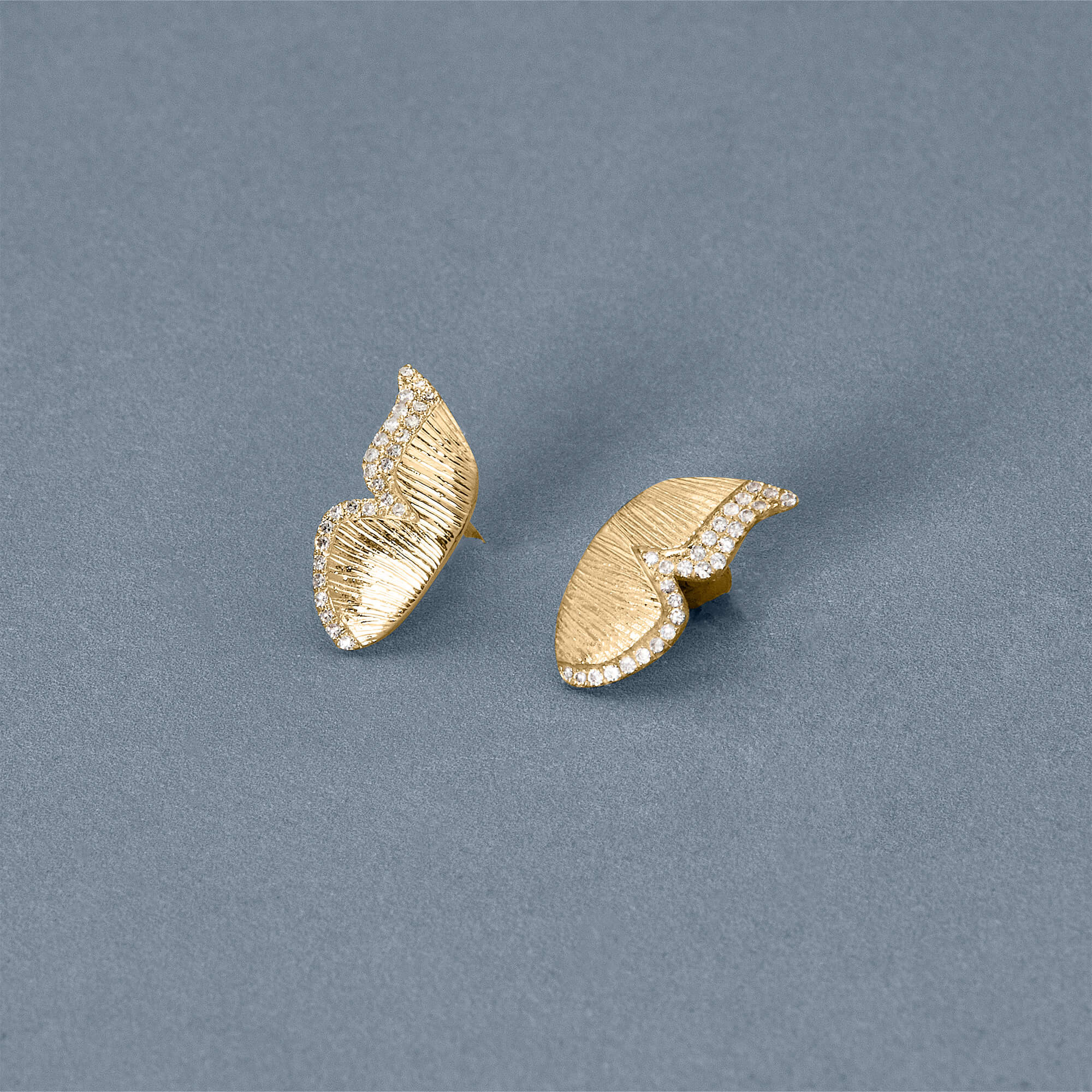 Pave Diamond Butterfly Wings Earrings - 5